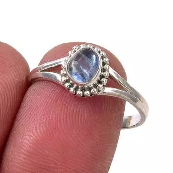Natural Kyanite Gemstone Handmade 925 Sterling Silver Jewelry Ring Size 9 L7s54