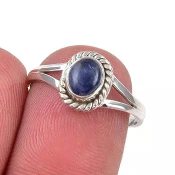 Natural Kyanite Gemstone Handmade 925 Sterling Silver Jewelry Ring Size 7 S8o10
