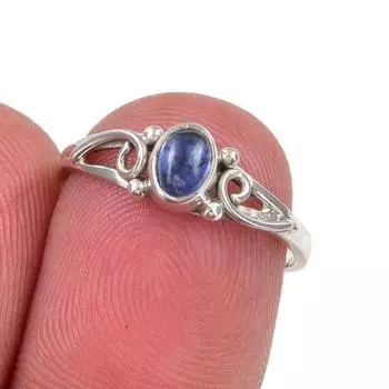 Natural Kyanite Gemstone Handmade 925 Sterling Silver Jewelry Ring Size 5.5 m3e59