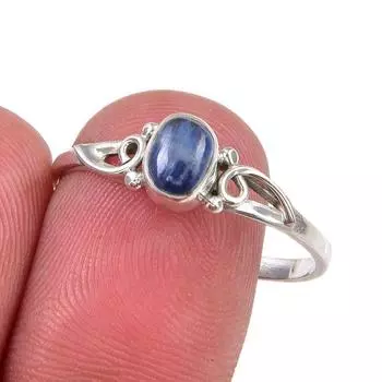Natural Kyanite Gemstone Handmade 925 Sterling Silver Jewelry Ring Size 10 E1i46