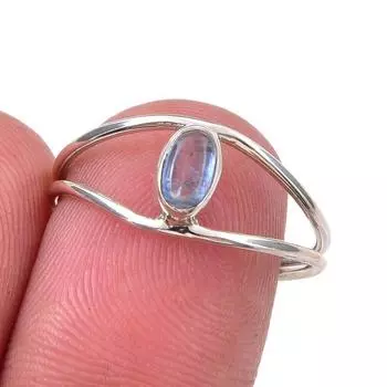 Natural Kyanite Gemstone Handmade 925 Sterling Silver Jewelry Ring Size 7.5 W1D01