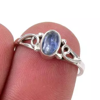 Natural Kyanite Gemstone Handmade 925 Sterling Silver Jewelry Ring Size 6 J8v00
