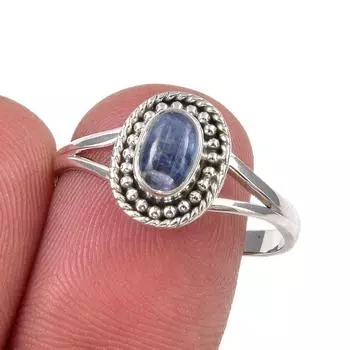 Natural Kyanite Gemstone Handmade 925 Sterling Silver Jewelry Ring Size 8.5 m8J15