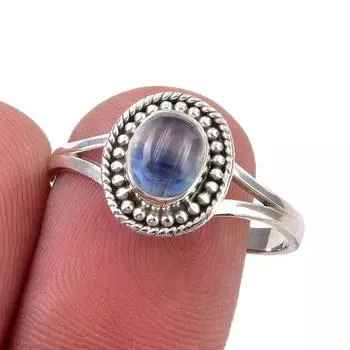Natural Kyanite Gemstone Handmade 925 Sterling Silver Jewelry Ring Size 9 p4Z05