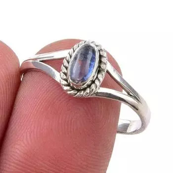 Natural Kyanite Gemstone Handmade 925 Sterling Silver Jewelry Ring Size 10 O7a74