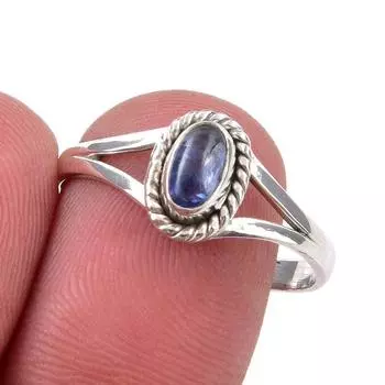 Natural Kyanite Gemstone Handmade 925 Sterling Silver Jewelry Ring Size 9 p0i21