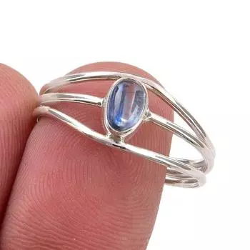 Natural Kyanite Gemstone Handmade 925 Sterling Silver Jewelry Ring Size 9.5 C4R34