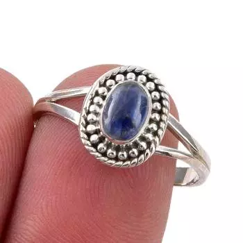 Natural Kyanite Gemstone Handmade 925 Sterling Silver Jewelry Ring Size 8.5 n7I08