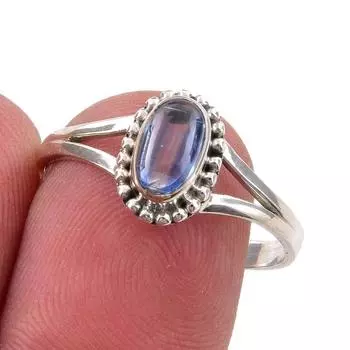 Natural Kyanite Gemstone Handmade 925 Sterling Silver Jewelry Ring Size 9 O2Z46
