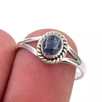 Natural Kyanite Gemstone Handmade 925 Sterling Silver Jewelry Ring Size 7 R1V51