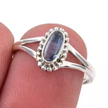 Natural Kyanite Gemstone Handmade 925 Sterling Silver Jewelry Ring Size 7 i2d42
