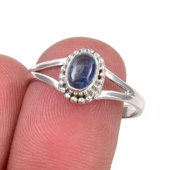 Natural Kyanite Gemstone Handmade 925 Sterling Silver Jewelry Ring Size 8 I9g84