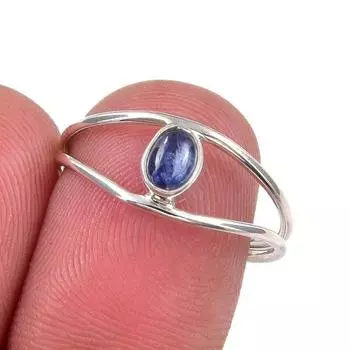 Natural Kyanite Gemstone Handmade 925 Sterling Silver Jewelry Ring Size 7.5 N9D15