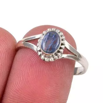 Natural Kyanite Gemstone Handmade 925 Sterling Silver Jewelry Ring Size 8 G3s70