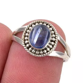 Natural Kyanite Gemstone Handmade 925 Sterling Silver Jewelry Ring Size 6 L4Y67