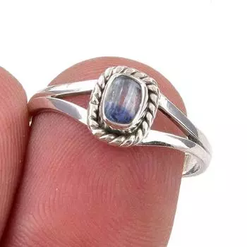 Natural Kyanite Gemstone Handmade 925 Sterling Silver Jewelry Ring Size 7 j4P90