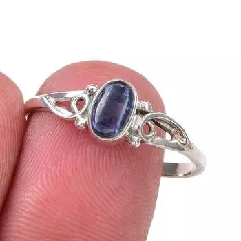 Natural Kyanite Gemstone Handmade 925 Sterling Silver Jewelry Ring Size 10 L5L38