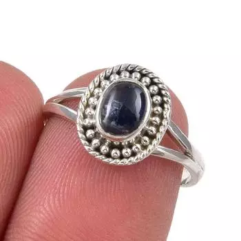 Natural Kyanite Gemstone Handmade 925 Sterling Silver Jewelry Ring Size 6.5 i7W44