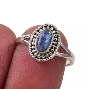 Natural Kyanite Gemstone Handmade 925 Sterling Silver Jewelry Ring Size 6.5 J6e52