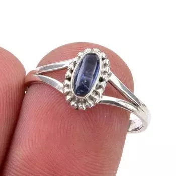 Natural Kyanite Gemstone Handmade 925 Sterling Silver Jewelry Ring Size 8 u1y37