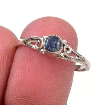 Natural Kyanite Gemstone Handmade 925 Sterling Silver Jewelry Ring Size 9 Q0F16