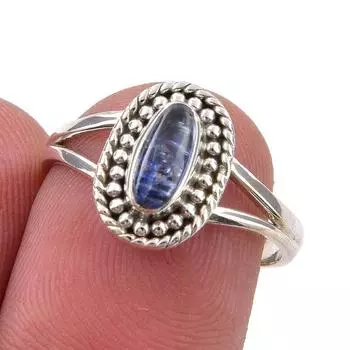 Natural Kyanite Gemstone Handmade 925 Sterling Silver Jewelry Ring Size 6.5 J7b08