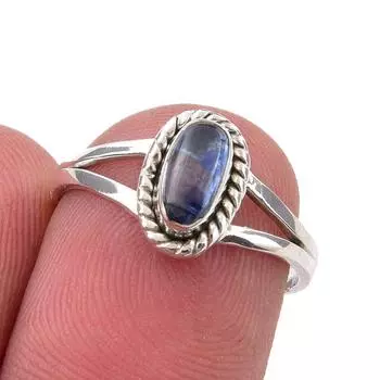 Natural Kyanite Gemstone Handmade 925 Sterling Silver Jewelry Ring Size 6 Q6g88