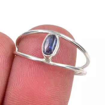 Natural Kyanite Gemstone Handmade 925 Sterling Silver Jewelry Ring Size 7.5 m1y63