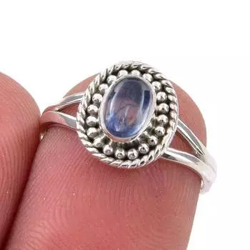 Natural Kyanite Gemstone Handmade 925 Sterling Silver Jewelry Ring Size 5.5 O0p50