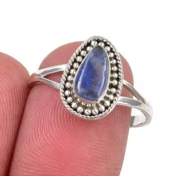 Natural Kyanite Gemstone Handmade 925 Sterling Silver Jewelry Ring Size 8 M6g03