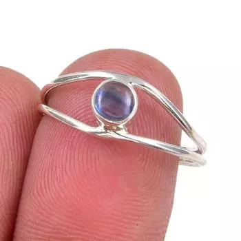 Natural Kyanite Gemstone Handmade 925 Sterling Silver Jewelry Ring Size 7.5 H1A21