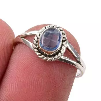 Natural Kyanite Gemstone Handmade 925 Sterling Silver Jewelry Ring Size 6 Q9K81