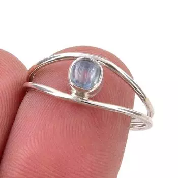 Natural Kyanite Gemstone Handmade 925 Sterling Silver Jewelry Ring Size 8 g1z61