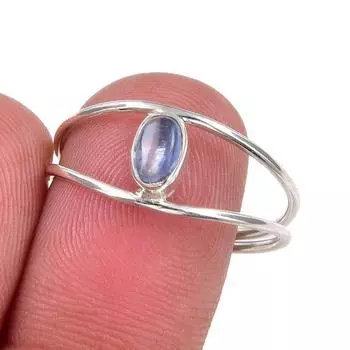 Natural Kyanite Gemstone Handmade 925 Sterling Silver Jewelry Ring Size 9.5 a3T17