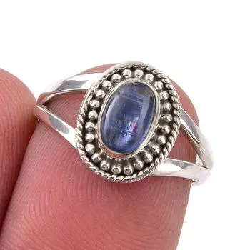 Natural Kyanite Gemstone Handmade 925 Sterling Silver Jewelry Ring Size 6 K7T08