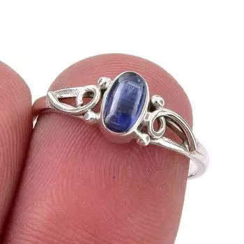 Natural Kyanite Gemstone Handmade 925 Sterling Silver Jewelry Ring Size 7 e2n95