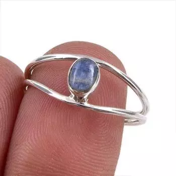 Natural Kyanite Gemstone Handmade 925 Sterling Silver Jewelry Ring Size 7.5 I7E64