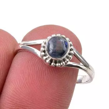 Natural Kyanite Gemstone Handmade 925 Sterling Silver Jewelry Ring Size 9 m6K90