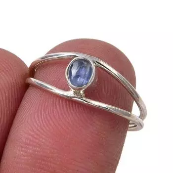 Natural Kyanite Gemstone Handmade 925 Sterling Silver Jewelry Ring Size 7 L8z40