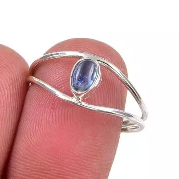 Natural Kyanite Gemstone Handmade 925 Sterling Silver Jewelry Ring Size 8.5 T1m55