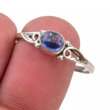 Natural Kyanite Gemstone Handmade 925 Sterling Silver Jewelry Ring Size 10 J9F92