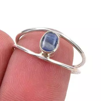 Natural Kyanite Gemstone Handmade 925 Sterling Silver Jewelry Ring Size 6.5 h2i26