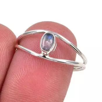 Natural Kyanite Gemstone Handmade 925 Sterling Silver Jewelry Ring Size 7.5 Y3K59
