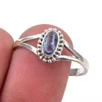 Natural Kyanite Gemstone Handmade 925 Sterling Silver Jewelry Ring Size 10 m2y25