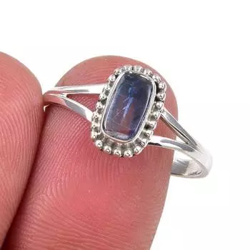 Natural Kyanite Gemstone Handmade 925 Sterling Silver Jewelry Ring Size 10 n7V81