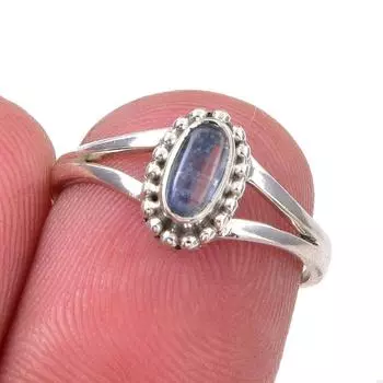 Natural Kyanite Gemstone Handmade 925 Sterling Silver Jewelry Ring Size 6 h0n32