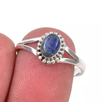 Natural Kyanite Gemstone Handmade 925 Sterling Silver Jewelry Ring Size 8 L3w55