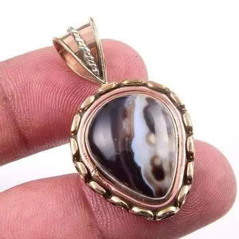 Natural Labradorite 925 Solid Sterling Silver Jewelry TwoTone Pendant 1.50 c5n40