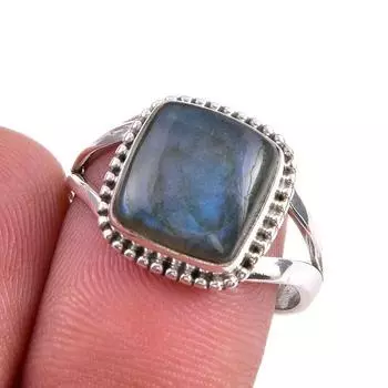 Натуральный драгоценный камень лабрадорит 925 пробы, ювелирное кольцо из стерлингового серебра, размер 9 y6s40