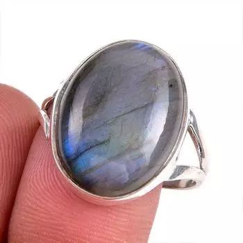 Natural Labradorite Gemstone 925 Solid Sterling Silver Jewelry Ring S.8.5 d6c73